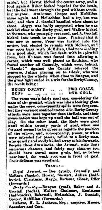 Royal Arsenal v Derby County FA Cup 17 January 1891 (3)