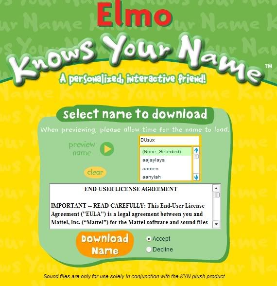 elmo knows your name