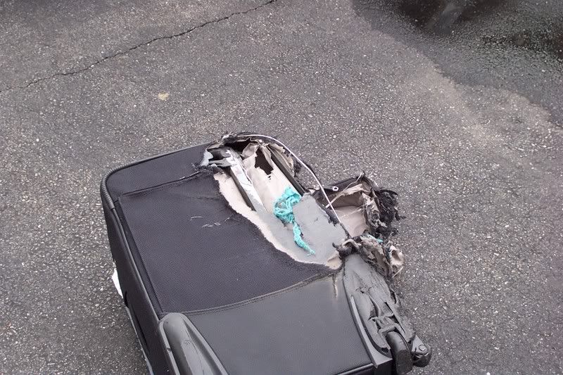 Damaged luggage courtesy of US Airways
