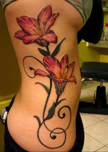  Size:120x90 - 3k: Tattoo of Tiger Lilies