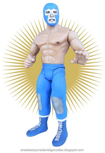 blue demon lucha libre custom figure