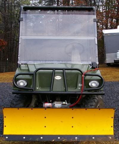 He and Tex fabricated the mounting on the Trail Wagon for the ATV snow plow 