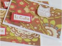 Woodland Friends Calling Cards on Amy Butler designer papers