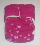 Pink Butterflies Premium Prefold Fitted lined with BOV