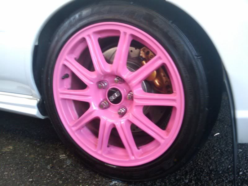 THIS IS FOR A FRIEND WHO JUST PERCHASED A 06 STI WITH PINK BBS WHEELS
