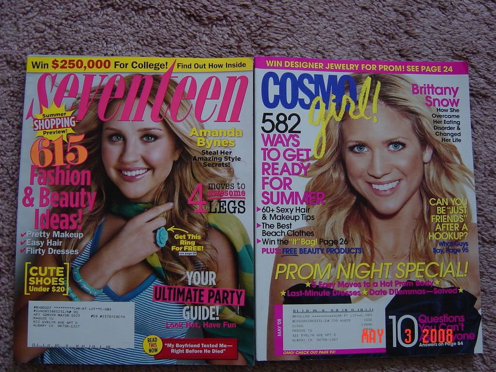 cosmogirl and seventeen magazine for my daughter