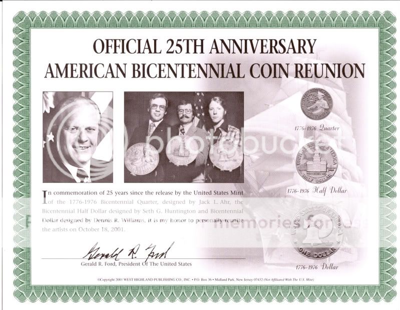 Signed Bicentennial Coins Designer Proof Set/ PCGS cert  