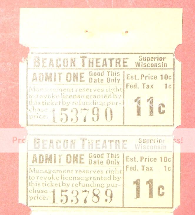 Old 1940s 11 Cent Theatre Tickets - Strip of 10 SEE!! | eBay