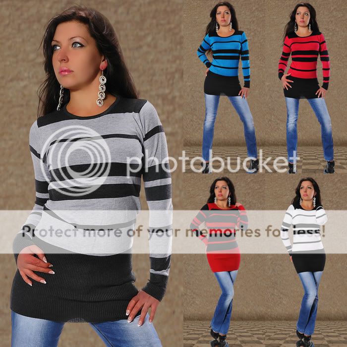 334# Strick Pullover Pulli Sweater Longpullover Kleid Tunika Bluse